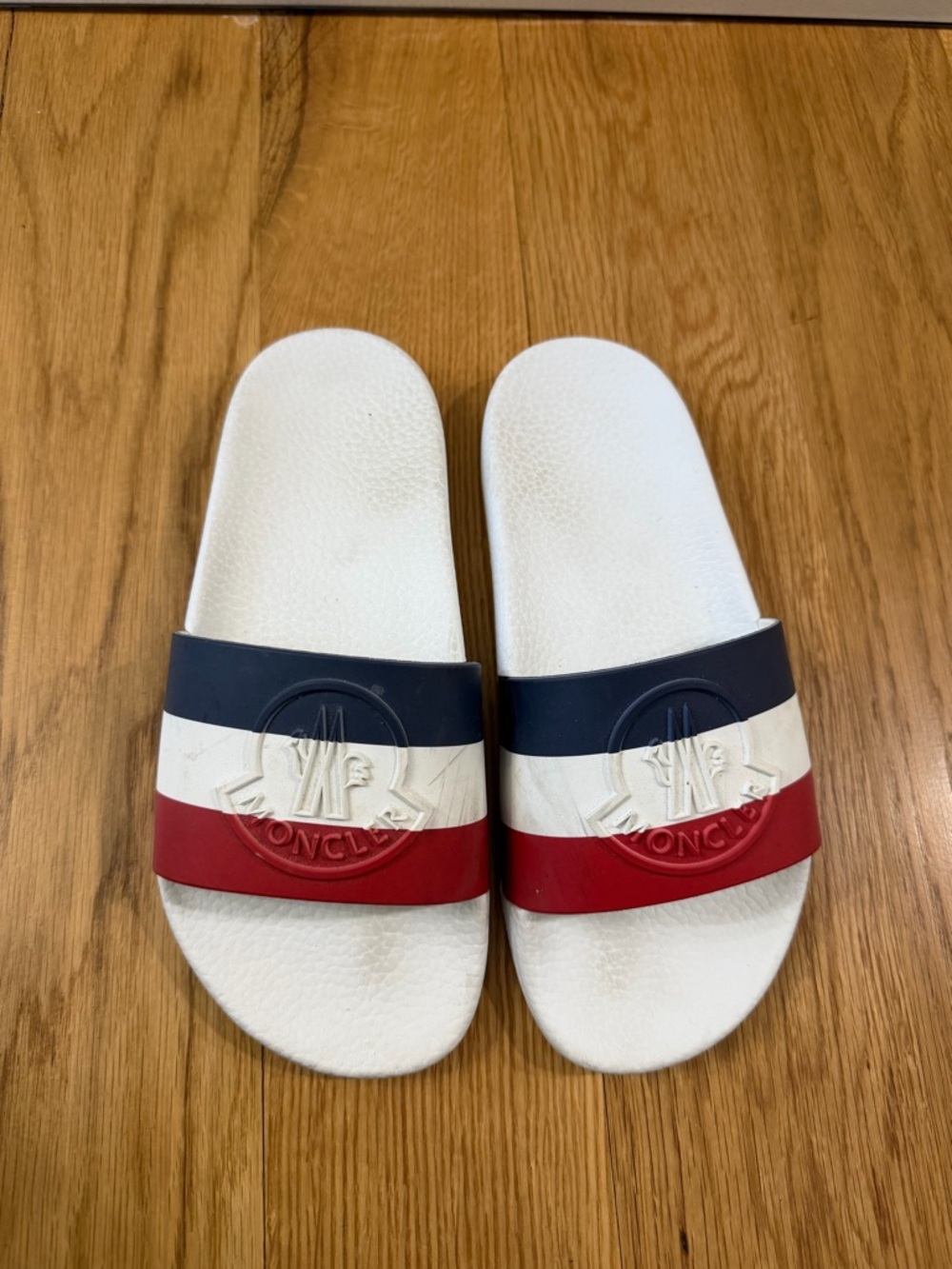 Moncler Navy White Red Slide Sandals